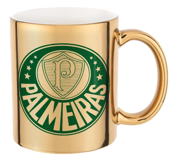 Palmeiras — Mug ceramic, gold mirror, 330ml