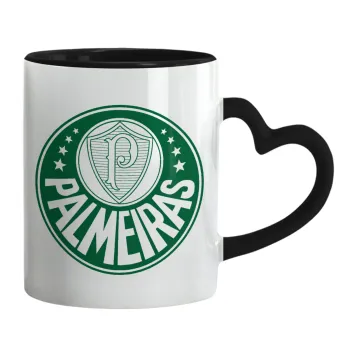 Palmeiras, Mug heart black handle, ceramic, 330ml