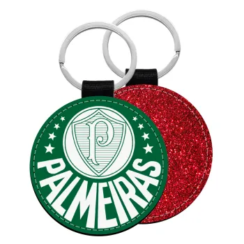 Palmeiras, Μπρελόκ Δερματίνη, στρογγυλό ΚΟΚΚΙΝΟ (5cm)