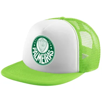 Palmeiras, Child's Soft Trucker Hat with Green/White Mesh (POLYESTER, CHILDREN'S, ONE SIZE)