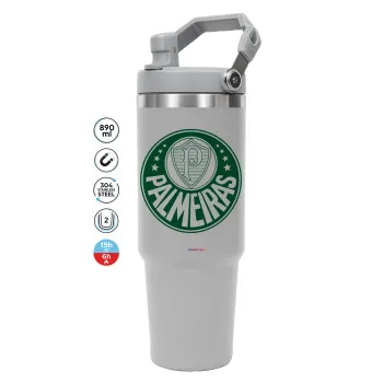 Palmeiras, ΓΚΡΙ χρώματος Θερμός Ανοξείδωτο 890ml (30oz) με χερούλι