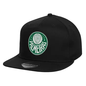 Palmeiras, Καπέλο παιδικό Flat Snapback, Μαύρο (100% ΒΑΜΒΑΚΕΡΟ, ΠΑΙΔΙΚΟ, UNISEX, ONE SIZE)
