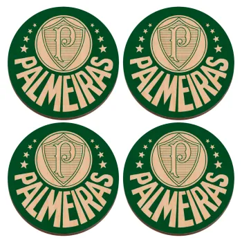 Palmeiras, ΣΕΤ x4 Σουβέρ ξύλινα στρογγυλά plywood (9cm)