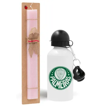 Palmeiras, Easter Set, metallic aluminum bottle (500ml) & aromatic flat Easter candle (30cm) (PINK)