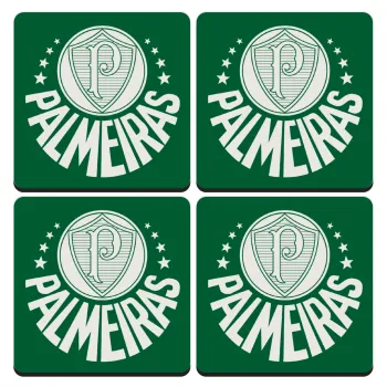 Palmeiras, ΣΕΤ 4 Σουβέρ ξύλινα τετράγωνα (9cm)