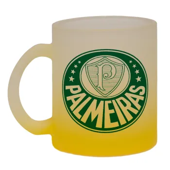 Palmeiras, Κούπα γυάλινη δίχρωμη με βάση το κίτρινο ματ, 330ml