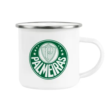 Palmeiras, Metallic enamel cup white 360ml