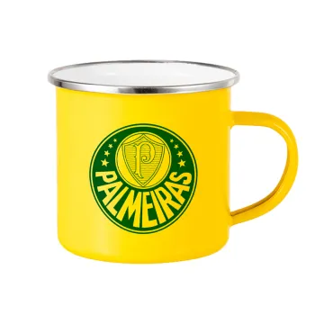 Palmeiras, Yellow Enamel Metallic Cup 360ml