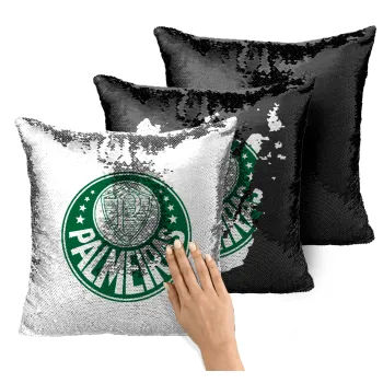 Palmeiras, Μαξιλάρι καναπέ Μαγικό Μαύρο με πούλιες 40x40cm περιέχεται το γέμισμα