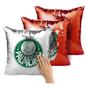 Palmeiras, Μαξιλάρι καναπέ Μαγικό Κόκκινο με πούλιες 40x40cm περιέχεται το γέμισμα