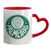 Mug heart red handle, ceramic, 330ml