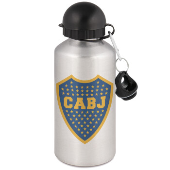 Club Atlético Boca Juniors, Metallic water jug, Silver, aluminum 500ml