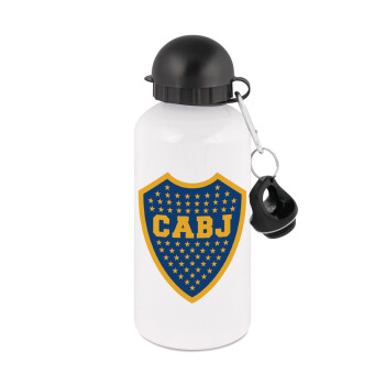 Club Atlético Boca Juniors, Metal water bottle, White, aluminum 500ml