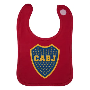 Club Atlético Boca Juniors, Σαλιάρα με Σκρατς Κόκκινη 100% Organic Cotton (0-18 months)