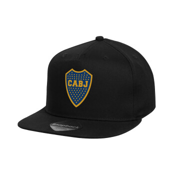 Club Atlético Boca Juniors, Καπέλο παιδικό Snapback, 100% Βαμβακερό, Μαύρο