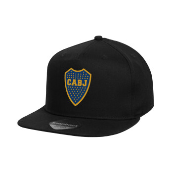 Club Atlético Boca Juniors, Καπέλο παιδικό Flat Snapback, Μαύρο (100% ΒΑΜΒΑΚΕΡΟ, ΠΑΙΔΙΚΟ, UNISEX, ONE SIZE)