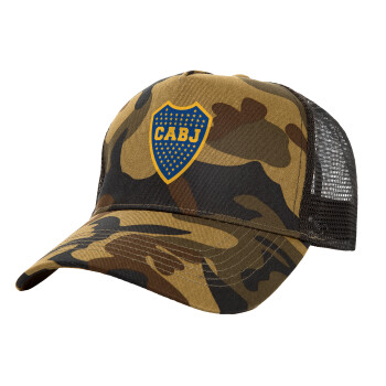 Club Atlético Boca Juniors, Καπέλο Ενηλίκων Structured Trucker, με Δίχτυ, (παραλλαγή) Army (100% ΒΑΜΒΑΚΕΡΟ, ΕΝΗΛΙΚΩΝ, UNISEX, ONE SIZE)