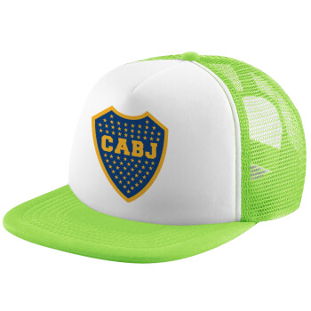 Club Atlético Boca Juniors, Καπέλο παιδικό Soft Trucker με Δίχτυ ΠΡΑΣΙΝΟ/ΛΕΥΚΟ (POLYESTER, ΠΑΙΔΙΚΟ, ONE SIZE)
