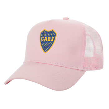 Club Atlético Boca Juniors, Καπέλο Παιδικό Structured Trucker, με Δίχτυ, ΡΟΖ (100% ΒΑΜΒΑΚΕΡΟ, ΠΑΙΔΙΚΟ, UNISEX, ONE SIZE)