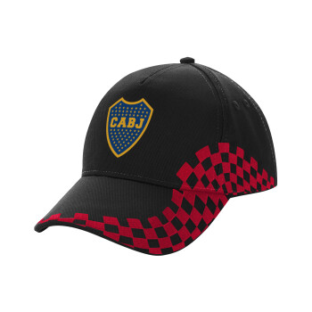 Club Atlético Boca Juniors, Καπέλο Ενηλίκων Ultimate ΜΑΥΡΟ/ΚΟΚΚΙΝΟ RACING, (100% ΒΑΜΒΑΚΕΡΟ DRILL, ΕΝΗΛΙΚΩΝ, UNISEX, ONE SIZE)