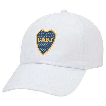 Club Atlético Boca Juniors, Καπέλο Ενηλίκων Baseball Λευκό 5-φύλλο (POLYESTER, ΕΝΗΛΙΚΩΝ, UNISEX, ONE SIZE)