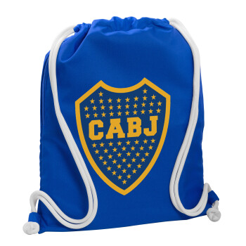 Club Atlético Boca Juniors, Τσάντα πλάτης πουγκί GYMBAG Μπλε, με τσέπη (40x48cm) & χονδρά κορδόνια