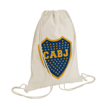 Club Atlético Boca Juniors, Τσάντα πλάτης πουγκί GYMBAG natural (28x40cm)
