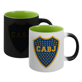 Club Atlético Boca Juniors, Κούπα Μαγική εσωτερικό πράσινο, κεραμική 330ml που αλλάζει χρώμα με το ζεστό ρόφημα