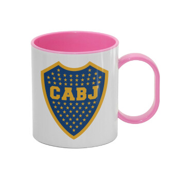 Club Atlético Boca Juniors, Κούπα (πλαστική) (BPA-FREE) Polymer Ροζ για παιδιά, 330ml