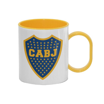 Club Atlético Boca Juniors, Κούπα (πλαστική) (BPA-FREE) Polymer Κίτρινη για παιδιά, 330ml