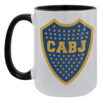 Club Atlético Boca Juniors, Κούπα Mega 15oz, κεραμική Μαύρη, 450ml
