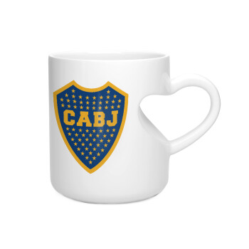 Club Atlético Boca Juniors, Κούπα καρδιά λευκή, κεραμική, 330ml