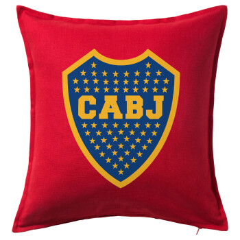 Club Atlético Boca Juniors, Sofa cushion RED 50x50cm includes filling