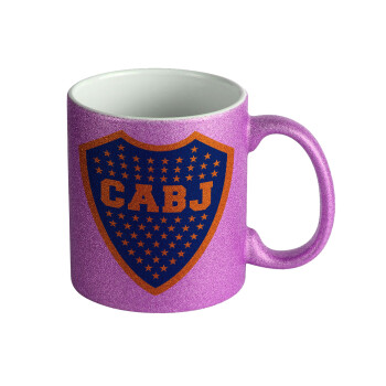Club Atlético Boca Juniors, Κούπα Μωβ Glitter που γυαλίζει, κεραμική, 330ml