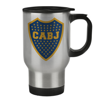 Club Atlético Boca Juniors, Κούπα ταξιδιού ανοξείδωτη με καπάκι, διπλού τοιχώματος (θερμό) 450ml