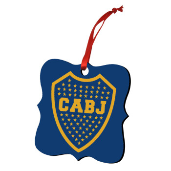 Club Atlético Boca Juniors, Christmas ornament polygon wooden 7.5cm