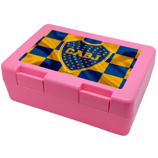 Club Atlético Boca Juniors — Παιδικό δοχείο κολατσιού ΡΟΖ 185x128x65mm (BPA free πλαστικό)
