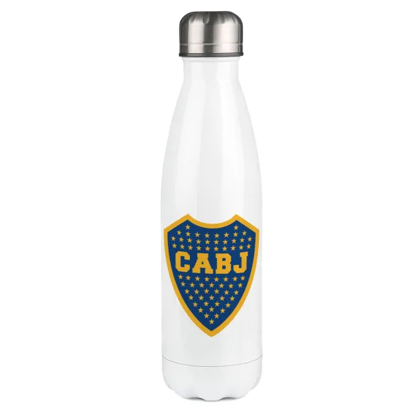 Club Atlético Boca Juniors — Μεταλλικό παγούρι θερμός Λευκό (Stainless steel), διπλού τοιχώματος, 500ml