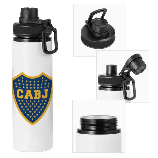 Club Atlético Boca Juniors — Μεταλλικό παγούρι νερού με καπάκι ασφαλείας, αλουμινίου 850ml