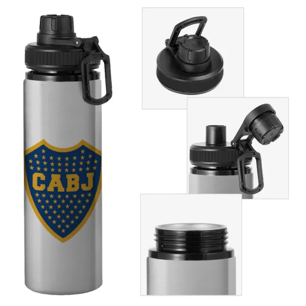 Club Atlético Boca Juniors — Μεταλλικό παγούρι νερού με καπάκι ασφαλείας, αλουμινίου 850ml