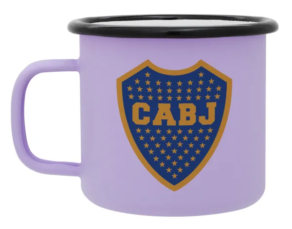 Club Atlético Boca Juniors — Metal enamel mug, matte light pastel purple, 360ml