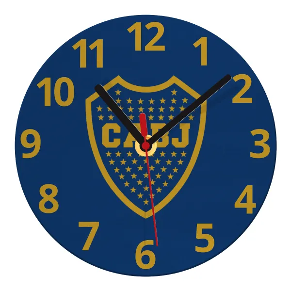 Club Atlético Boca Juniors — Ρολόι τοίχου γυάλινο 20cm