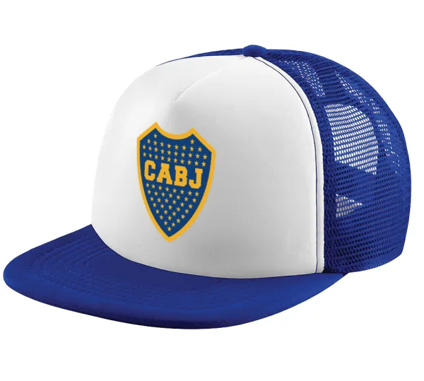 Club Atlético Boca Juniors — Καπέλο παιδικό Soft Trucker με Δίχτυ ΜΠΛΕ/ΛΕΥΚΟ (POLYESTER, ΠΑΙΔΙΚΟ, ONE SIZE)