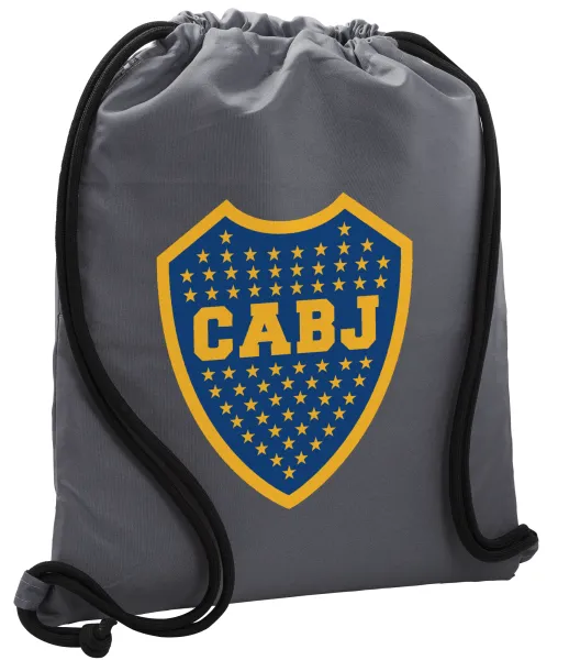 Club Atlético Boca Juniors — Τσάντα πλάτης πουγκί GYMBAG ΓΚΡΙ, με τσέπη (40x48cm) & χονδρά κορδόνια
