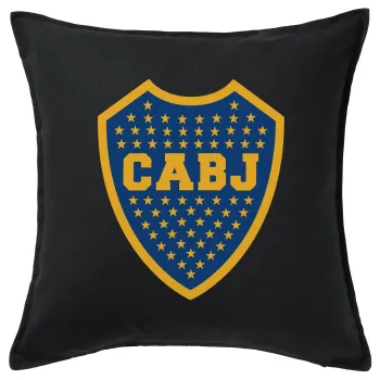 Club Atlético Boca Juniors, Sofa cushion black 50x50cm includes filling