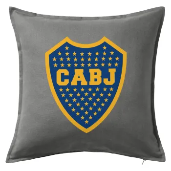 Club Atlético Boca Juniors, Μαξιλάρι καναπέ Γκρι 100% βαμβάκι, περιέχεται το γέμισμα (50x50cm)