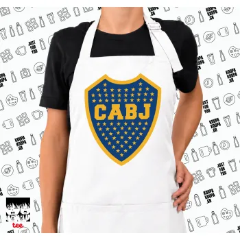 Club Atlético Boca Juniors, Ποδιά μακριά Σεφ ολόσωμη με τσέπες white (ΕΝΗΛΙΚΩΝ)