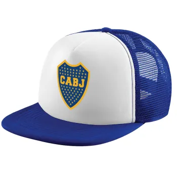 Club Atlético Boca Juniors, Child's Soft Trucker Hat with Blue/White Mesh (POLYESTER, CHILD, ONE SIZE)