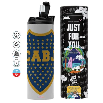 Club Atlético Boca Juniors, Tumbler stainless steel GREY 600ml