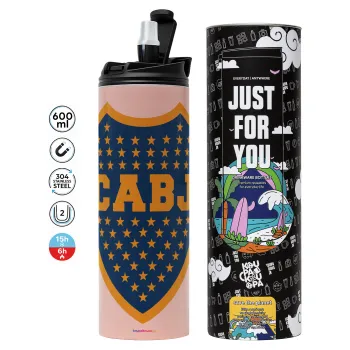Club Atlético Boca Juniors, Tumbler stainless steel PINK 600ml